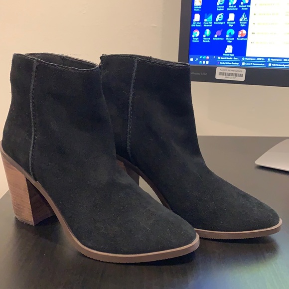 bp Shoes - Brass Plum black suede genuine leather Booties 6.5